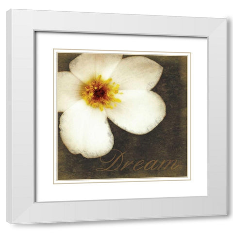 White Dream Flower White Modern Wood Framed Art Print with Double Matting by Gibbons, Lauren
