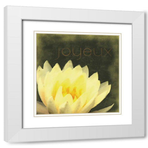 Joyeux Flower White Modern Wood Framed Art Print with Double Matting by Gibbons, Lauren
