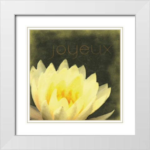 Joyeux Flower White Modern Wood Framed Art Print with Double Matting by Gibbons, Lauren