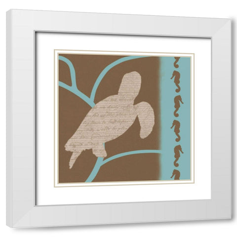 Turtle Pattern White Modern Wood Framed Art Print with Double Matting by Gibbons, Lauren