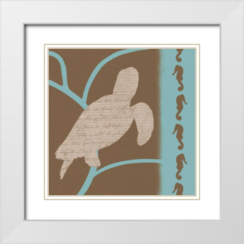 Turtle Pattern White Modern Wood Framed Art Print with Double Matting by Gibbons, Lauren
