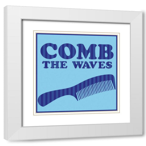 Comb The Waves White Modern Wood Framed Art Print with Double Matting by Gibbons, Lauren