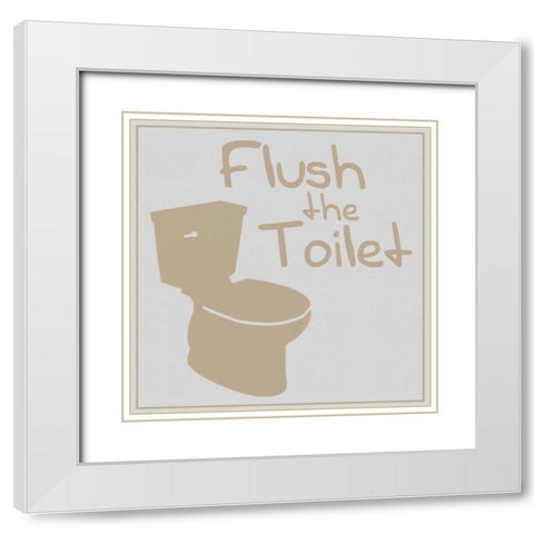 Flush Toilet Brown White Modern Wood Framed Art Print with Double Matting by Gibbons, Lauren