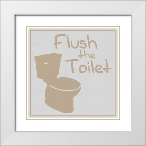 Flush Toilet Brown White Modern Wood Framed Art Print with Double Matting by Gibbons, Lauren