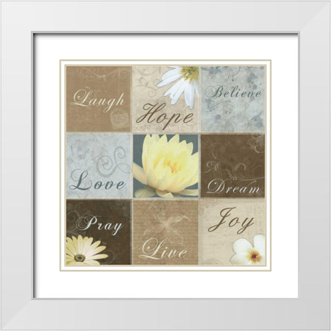 9 Box Blues 2 White Modern Wood Framed Art Print with Double Matting by Gibbons, Lauren