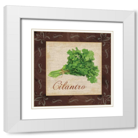 Cilantro White Modern Wood Framed Art Print with Double Matting by Gibbons, Lauren