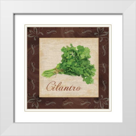 Cilantro White Modern Wood Framed Art Print with Double Matting by Gibbons, Lauren