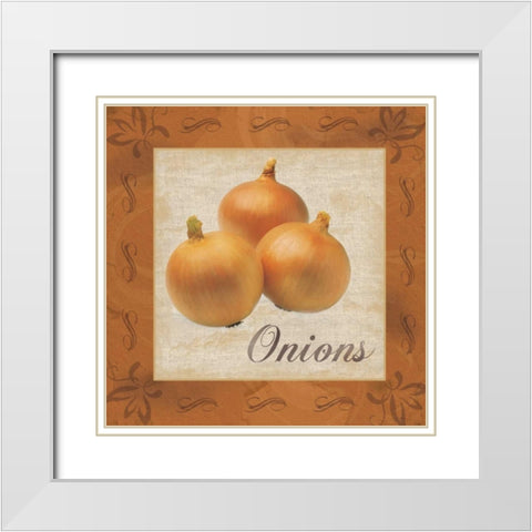 Onions White Modern Wood Framed Art Print with Double Matting by Gibbons, Lauren