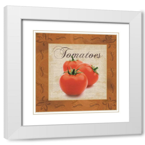 Tomatoes White Modern Wood Framed Art Print with Double Matting by Gibbons, Lauren