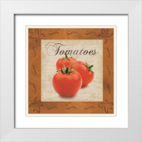 Tomatoes White Modern Wood Framed Art Print with Double Matting by Gibbons, Lauren