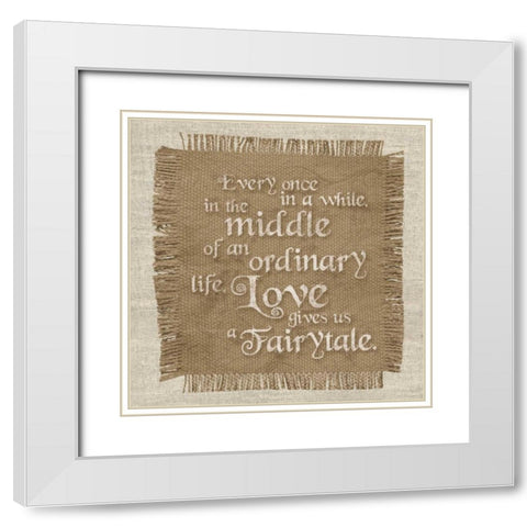 Burlap Fairytale White Modern Wood Framed Art Print with Double Matting by Gibbons, Lauren