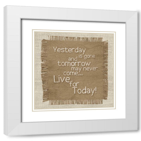 Burlap Today White Modern Wood Framed Art Print with Double Matting by Gibbons, Lauren