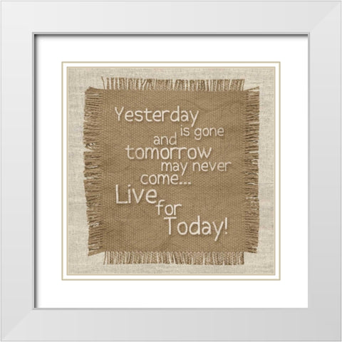 Burlap Today White Modern Wood Framed Art Print with Double Matting by Gibbons, Lauren