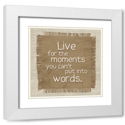Burlap Moments White Modern Wood Framed Art Print with Double Matting by Gibbons, Lauren
