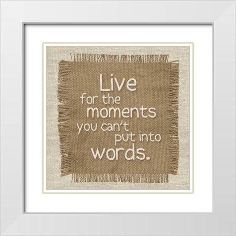 Burlap Moments White Modern Wood Framed Art Print with Double Matting by Gibbons, Lauren