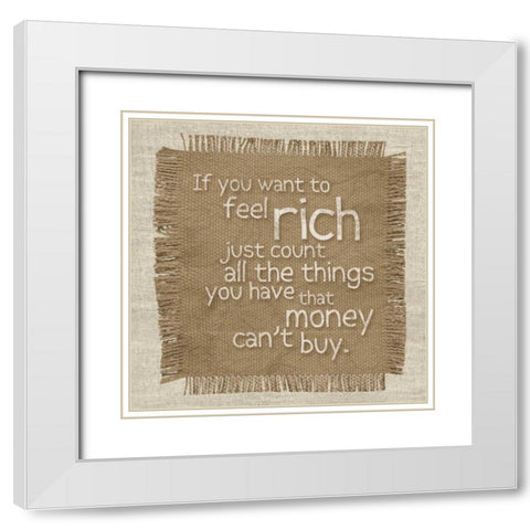 Burlap Rich White Modern Wood Framed Art Print with Double Matting by Gibbons, Lauren