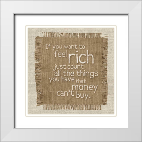 Burlap Rich White Modern Wood Framed Art Print with Double Matting by Gibbons, Lauren