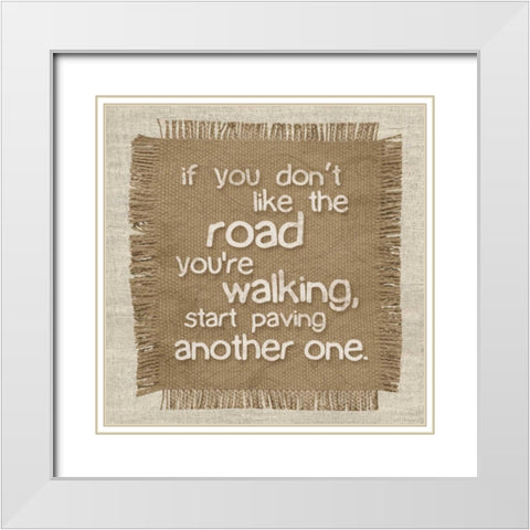 Burlap Road White Modern Wood Framed Art Print with Double Matting by Gibbons, Lauren
