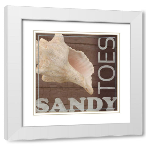 Sandy Toes White Modern Wood Framed Art Print with Double Matting by Gibbons, Lauren