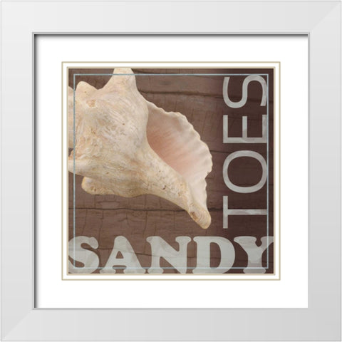 Sandy Toes White Modern Wood Framed Art Print with Double Matting by Gibbons, Lauren