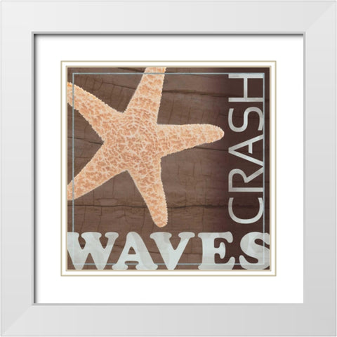 Waves Crash White Modern Wood Framed Art Print with Double Matting by Gibbons, Lauren