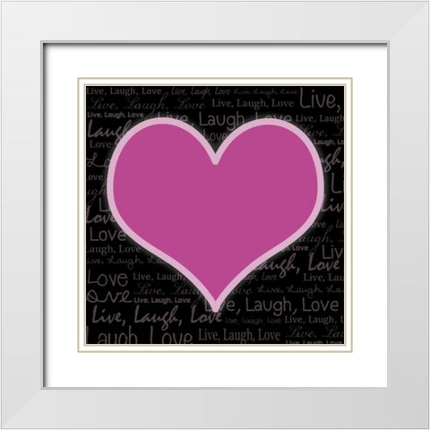 Love Heart Words 2 White Modern Wood Framed Art Print with Double Matting by Gibbons, Lauren