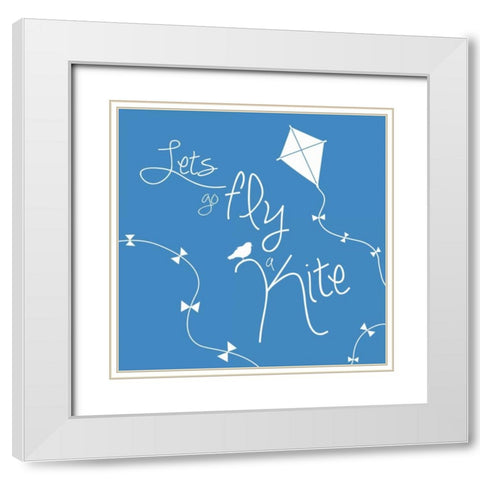 Fly A Kite White Modern Wood Framed Art Print with Double Matting by Gibbons, Lauren