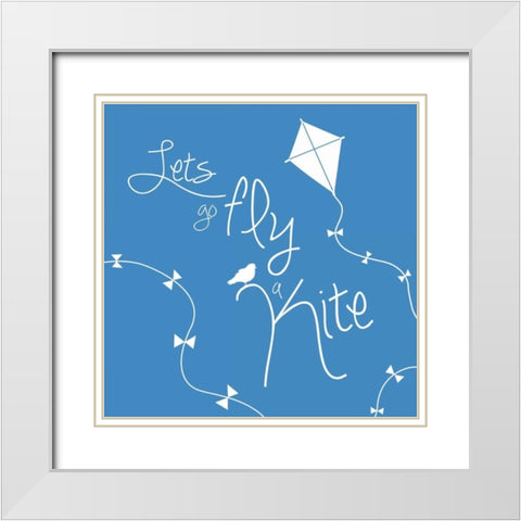 Fly A Kite White Modern Wood Framed Art Print with Double Matting by Gibbons, Lauren