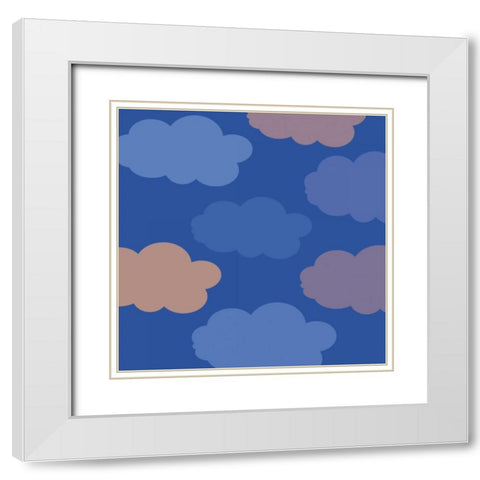 Kite Clouds White Modern Wood Framed Art Print with Double Matting by Gibbons, Lauren
