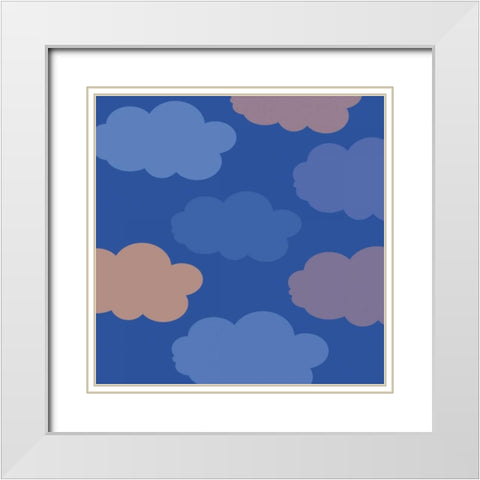 Kite Clouds White Modern Wood Framed Art Print with Double Matting by Gibbons, Lauren
