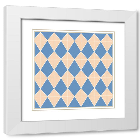 Kite Pattern White Modern Wood Framed Art Print with Double Matting by Gibbons, Lauren