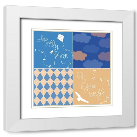 Kite Combo White Modern Wood Framed Art Print with Double Matting by Gibbons, Lauren