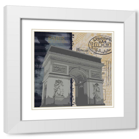 Arc Collage White Modern Wood Framed Art Print with Double Matting by Gibbons, Lauren