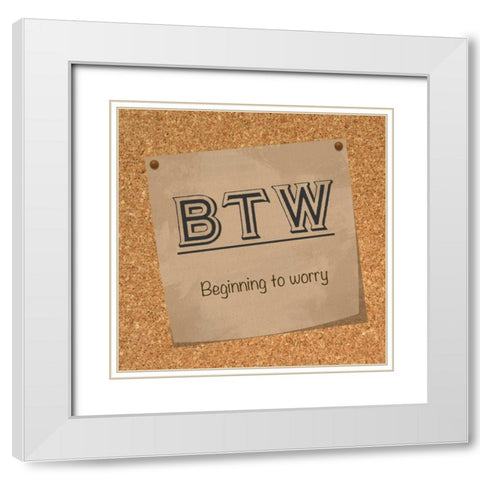 BTW Cork White Modern Wood Framed Art Print with Double Matting by Gibbons, Lauren