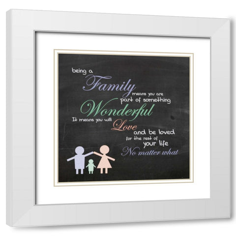 Family Chalk Color NB White Modern Wood Framed Art Print with Double Matting by Gibbons, Lauren