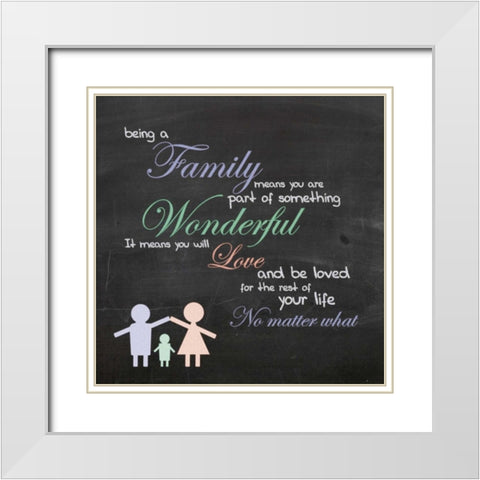 Family Chalk Color NB White Modern Wood Framed Art Print with Double Matting by Gibbons, Lauren