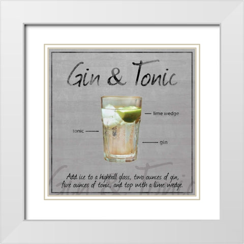 Gin Tonic White Modern Wood Framed Art Print with Double Matting by Gibbons, Lauren