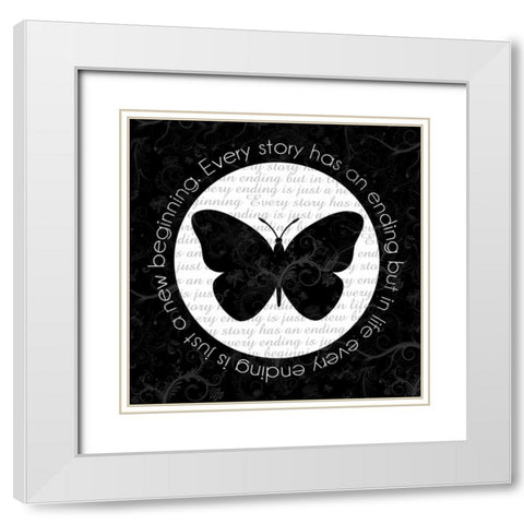 Butterfly White Modern Wood Framed Art Print with Double Matting by Gibbons, Lauren