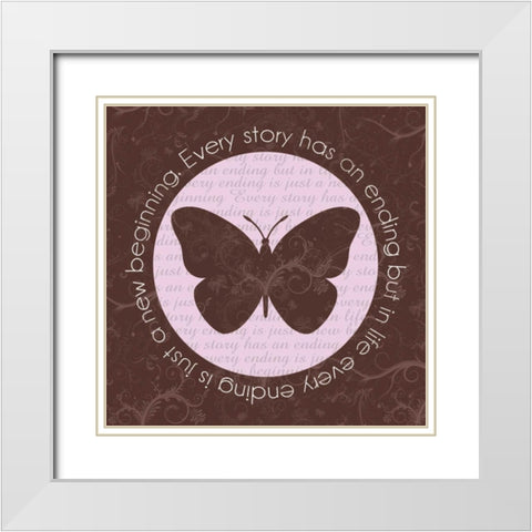 Butterfly Brown White Modern Wood Framed Art Print with Double Matting by Gibbons, Lauren
