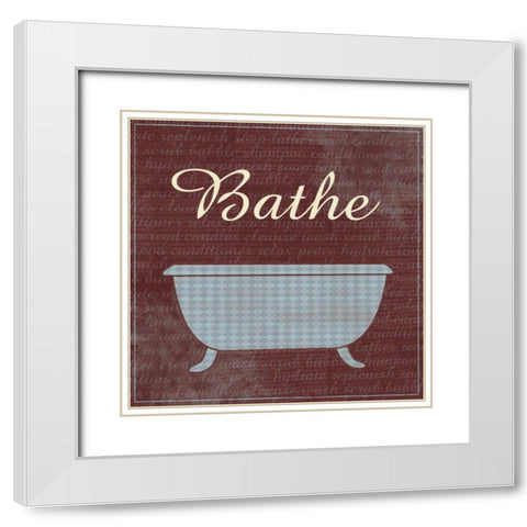 Bathe White Modern Wood Framed Art Print with Double Matting by Gibbons, Lauren