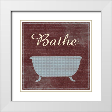 Bathe White Modern Wood Framed Art Print with Double Matting by Gibbons, Lauren