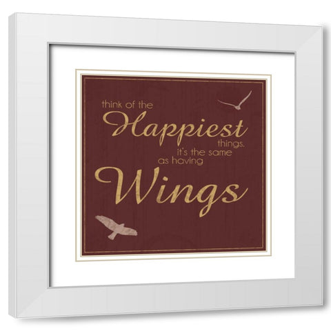 Having Wings White Modern Wood Framed Art Print with Double Matting by Gibbons, Lauren