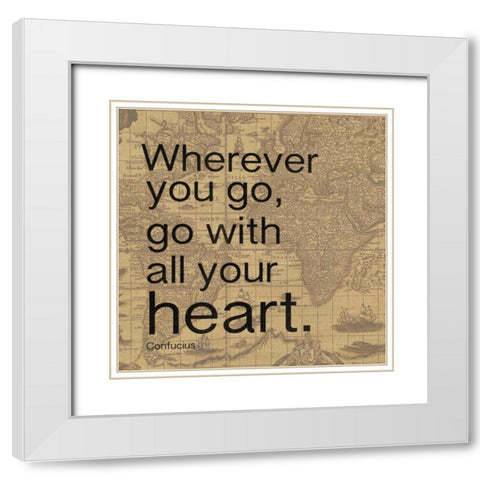 All Your Heart White Modern Wood Framed Art Print with Double Matting by Gibbons, Lauren