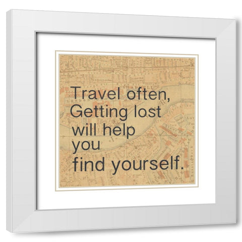 Find Yourself White Modern Wood Framed Art Print with Double Matting by Gibbons, Lauren