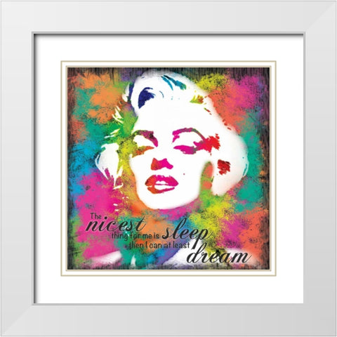 Marilyn Rainbow A White Modern Wood Framed Art Print with Double Matting by Gibbons, Lauren