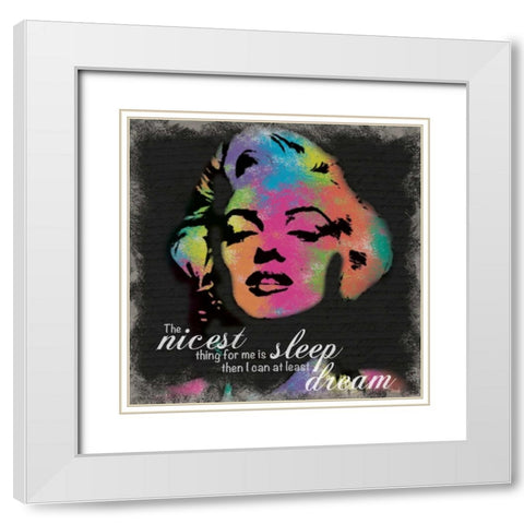 Marilyn Rainbow Dream White Modern Wood Framed Art Print with Double Matting by Gibbons, Lauren