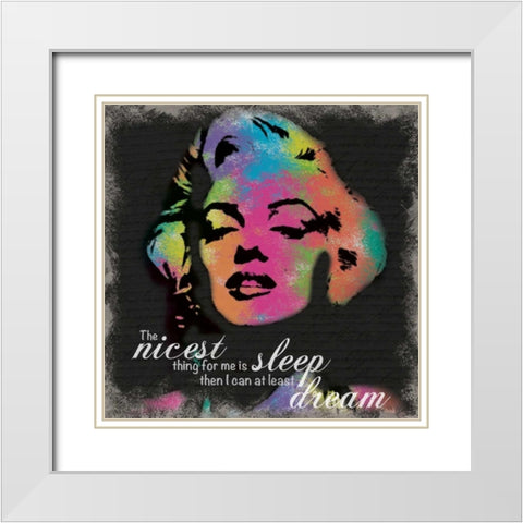 Marilyn Rainbow Dream White Modern Wood Framed Art Print with Double Matting by Gibbons, Lauren