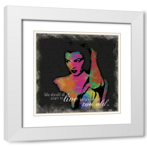 Marilyn Rainbow Live White Modern Wood Framed Art Print with Double Matting by Gibbons, Lauren