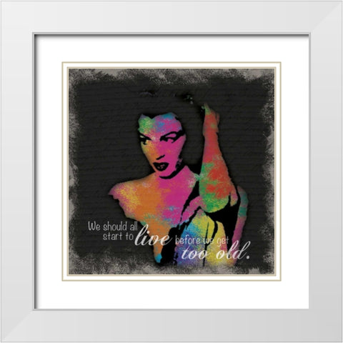 Marilyn Rainbow Live White Modern Wood Framed Art Print with Double Matting by Gibbons, Lauren