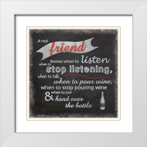 Real Friend White Modern Wood Framed Art Print with Double Matting by Gibbons, Lauren